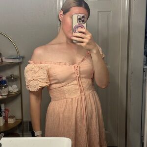 Elegant Peach Off-Shoulder Dress size XL